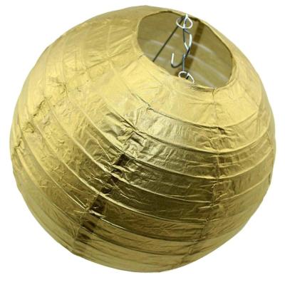 China Different Size Chinese Gold Folk Art Lampion for Christmas Wedding Decor Gim Festival Lampion Decoration for sale