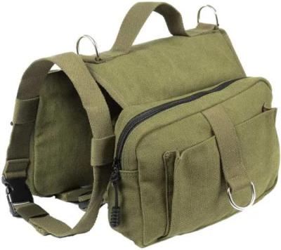 China Final Viable Premium Dog Comfort Canvas Saddle Dog Travel Training Bag Material Military Backpack for sale