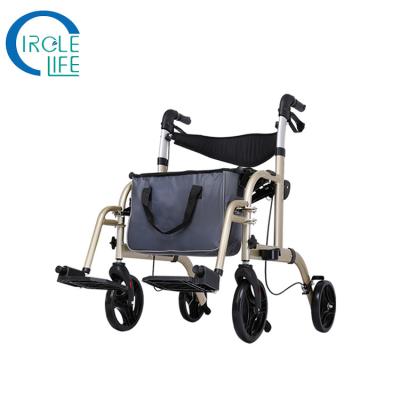 China Rollator Walker For Disabled People Lightweight Folding Aluminum Folding Walking Frame for sale