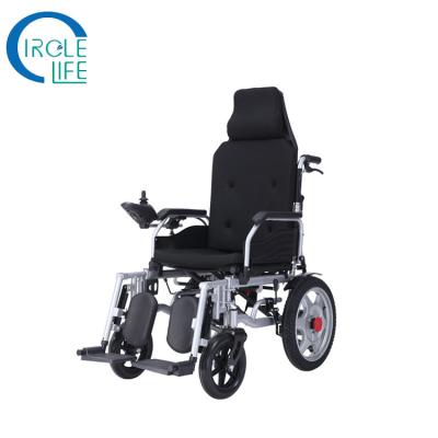 China Aluminum Alloy Folding Lightweight Folding Wheelchair Power Remote Control Electric Wheelchair for sale