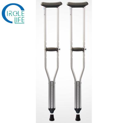 China Adjustable Folding Canes Medical devices lightweight adjustable aluminum alloy underarm anti-skid crutch for sale