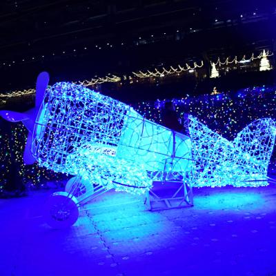 China Outdoor Commercial Use Christmas Decoration 3d Airplane Pattern Light Led Patterns for sale