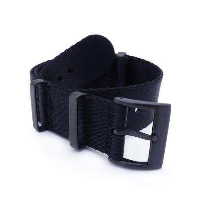 China Custom Black NATO Seat Belt 20mm 22mm Watch Buckle Fabric Pvd Nylon Watch Strap for sale