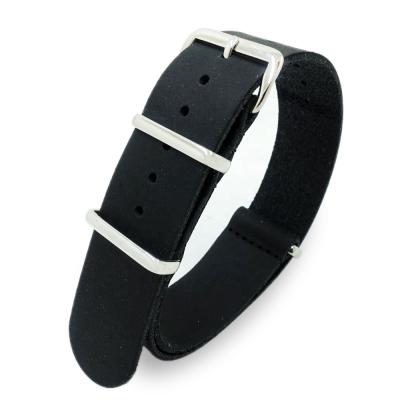 China Comfortable Black Crazy Horse Leather Watch Strap 18mm 20mm 22mm Vintage Watch Bands for sale