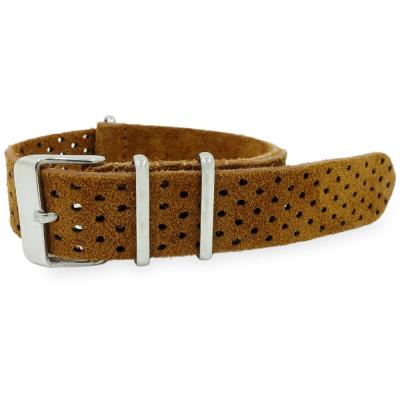 China Durable High Quality Genuine Suede Leather Watch Strap For Watch Bands for sale