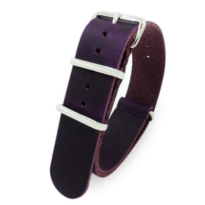 China Comfortable Factory Custom Purple Leather Watch Bands Vintage Strap 18mm 20mm 22mm 24mm For Watch for sale