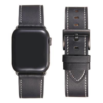 China Hot Selling Genuine Leather Leather For Apple Watch Band Series 7/6/5/4/3 45mm 41mm and Watch Band Smart iWatch for sale