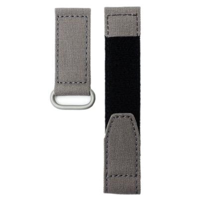 China Durable Custom Canvas Watch Strap Gray Hook &Loop 22mm Nylon 24mm Watch Band For Watches for sale