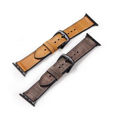 China Dropshipping Luxury Brand Silicone+Genuine Watch Strap 38mm 40mm 42mm 44mm Luxury Leather Watch Bands For Apple iWatch 6/5/4/3/2/1 for sale