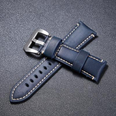 China Handmade Watch Band Dropshipping Crazy Horse Leather Strap Genuine Leather Watch Bands 22mm 24mm 26mm Watch Bands for sale