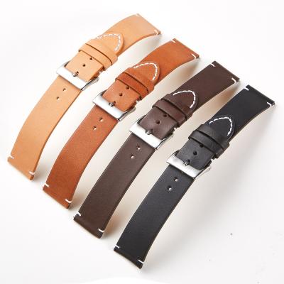 China Dropshipping Handmade High Quality Calfskin Watch Strap Genuine Leather Watch Strap 16mm 18mm 20mm 22mm 24mm for sale