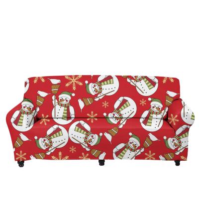 China Xmas Elastic Breathable Custom Sublimation Decor Leda China Red Comfort Sofa Cover for sale