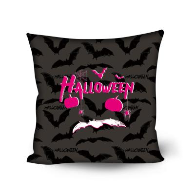 China New Arrival 2021 Anti-Static Digital Printing Halloween Black And Pink Pillow Cases 45 x 45cm Decorative Cushion Cover For Home Decoration for sale