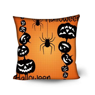 China New Design Halloween Anti-Static Spider Design Decorative 45 x 45cm Living Room Tile Cushion Cover Drop Shipping Orange Color for sale