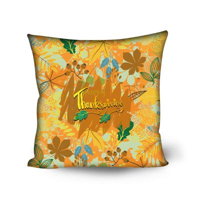 China 2021 Anti-Static Happy Thanksgiving Pattern Pillow Cushion Covers Printed Customized Holiday Pillow Home Decorative Cover for sale