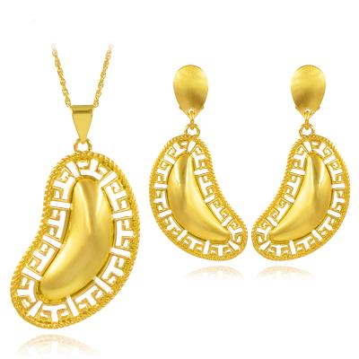 China Ethnic Fashion Jewelry Copper Jewelry Sets For Gift Trendy High Quality Pendant New Design Women 2021 Necklace Earrings for sale