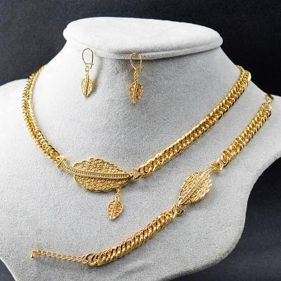 China Zeadear Nigeria CLASSIC Popular Fashion Leaf Jewelry For Women With Wedding High Quality 3 Piece Jewelry Set for sale