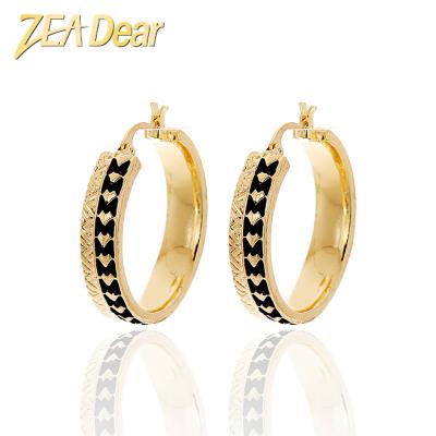 China TRENDY Hot Selling Oversized Hoop Earrings Women's 14k Gold Hoop Earrings Fashion Jewelry Stud Earrings for sale