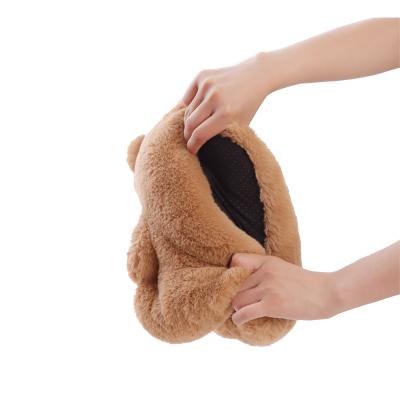 China CUSHIONING CUSHIONING Bear Slipper Fashion Winter Warm Fluffy Home Indoor Wholesale Animal Shaped Super Soft Plush Teddy Bear Bedroom Slipper for sale