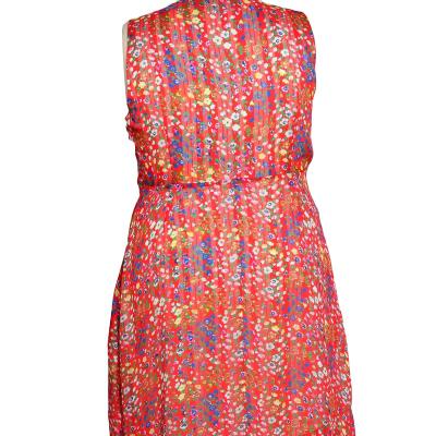 China Women Summer Sweet Anti-Static Fashion Plus Size 4XL 100%Polyester Woven Dress for sale