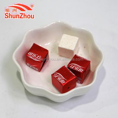 China Regular Paper Cube Shape Cola Flavor Cheese Milk Packing Candy for sale