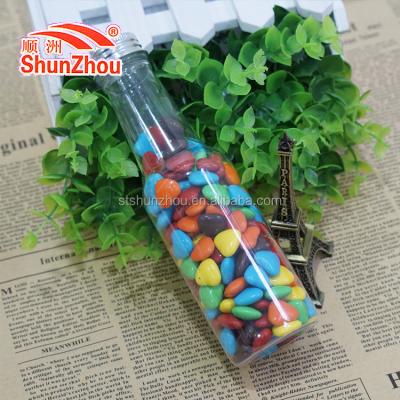 China Heart Shape Coated Bottle Shape Colorful Beer 145g Soft Chocolate Crispy Beans for sale