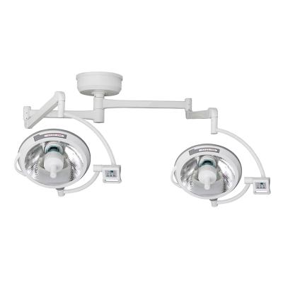 China Acrylic Operation Halogen Light Ceiling Mounted Double Arms Surgical Movable Light Operating Lamp for sale