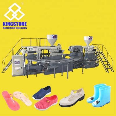 China Rotary PVC Single Color / Double Color Plastic Rubber Sandal Production Line for sale