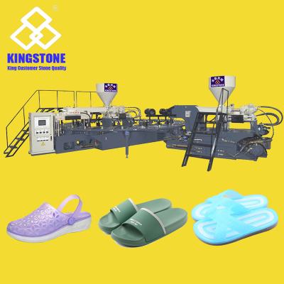 China Rotary Sandals Double Color Slipper Sandals Flip Flop Injection Molding / Molding Machine for sale