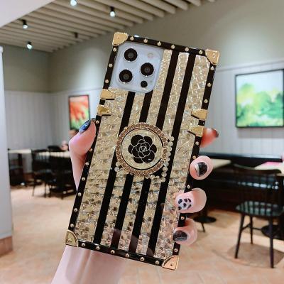 China Wind Shockproof Luxury Flowers Suitable Apple Mobile Phone Case Xr Border Square iPhone11 Cover Device 12 Pro for sale