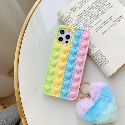 China Shockproof Applicable to iphone12 protective shell apple 11 heart color bubble shell silicone apple case for sale