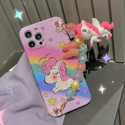 China Shockproof Selected Shell Net For Apple Mobile Phone Shell Shell Cute Cartoon Pony Soft Chain for sale