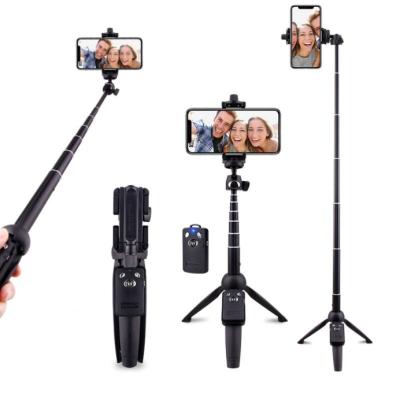 China Folding Mini Portable Mobile Phone Selfie Camera Wireless Tripod Portable Desktop Selfie Stick Mini Live Remote Selfie Stick for sale