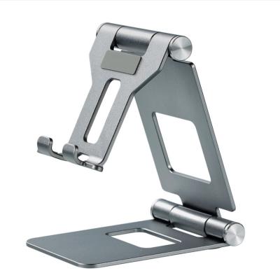 China Universal Desktop Lazy Bracket Aluminum Alloy Truss Tablet Mobile Phone Holder Folding Custom Logo for sale