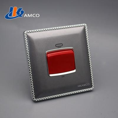 China Material HKAMCO Plastic High Quality Gray Acrylic Switch 3x3 Cover Material HKAMCO Touch Copper PC for sale