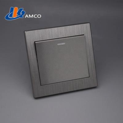 China WALL SWITCH COPPER WALL SWITCH Silver Color Copper PC Plastic Material HKAMCO Touch Material Gray for sale