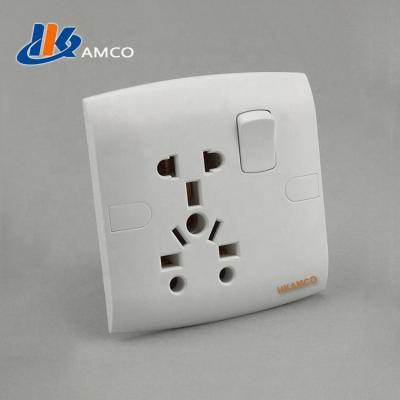 China Silver Material HKAMCO 16A Strip Color Material HKAMCO 16A Switch Socket Copper PC Plastic for sale