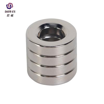 China Industrial Magnet N35 N40 N45 N52* Square ND-Fe-B Magnets Neodymium Magnet Constant With Holes In Plating Middle Ni-Cu-Ni 30*26*10mm-d8mm for sale