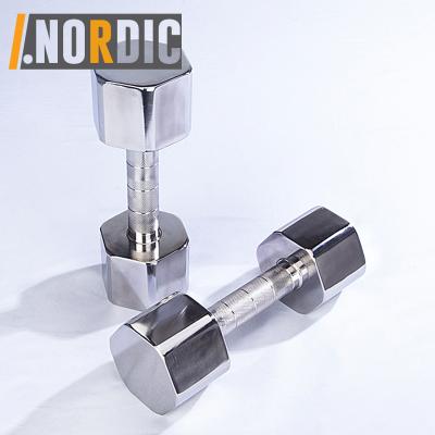 China 304 stainless steel dumbbell 2 kg 5 kg 10 kg stainless steel dumbbell set for sale