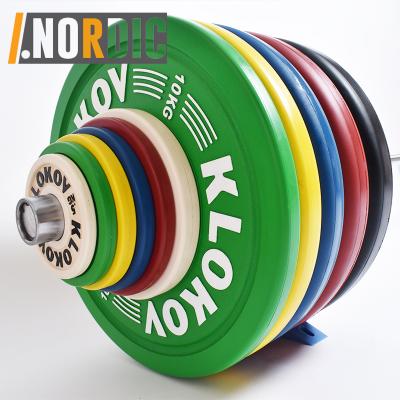 China Olimpic Universal Plate Weight Color Coded Bumper Plate with Steel Hub, Pairs or Sets 10lb - 55lbs for sale