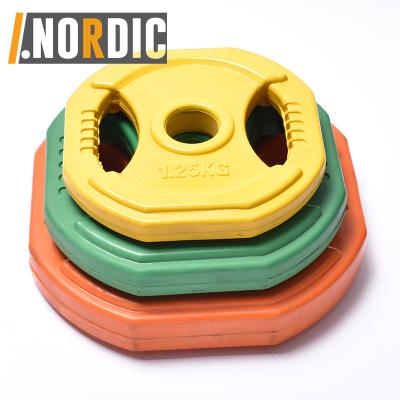 China Universal Color Hand Grip Grip Rubber Bumper Plates 1 Inch Aerobic Weight Plate With Steel Insert Weight Bumper Set for sale