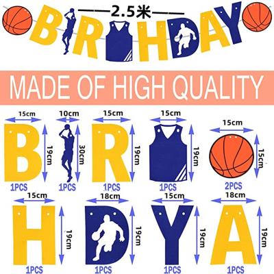 China Hot Sale Nba Birthday Party Banner Pull Flag Decoration Party Supplies Flower POP Layout Decorations New UP THE WALL BANNER for sale