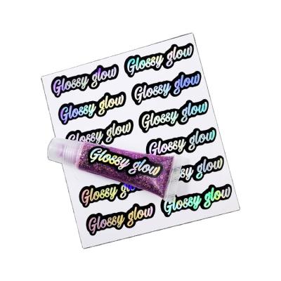 China Custom Hot Selling Lipstick Label Packaging Sticker Waterproof Anti-Fake Waterproof Holographic Sticker for sale