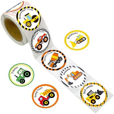 China Wholesale Customized Waterproof Printing Excavator Toy Label Sticker Waterproof Car Truck Logo Brand Stickers For Boy for sale