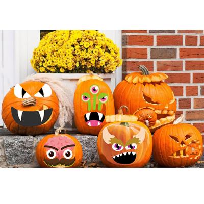 China Wholesale Custom Die Cut Waterproof Reusable Sticker Vinyl Printing Pumpkin Adhesive Wacky Expression Halloween PVC Label Waterproof Stickers for sale