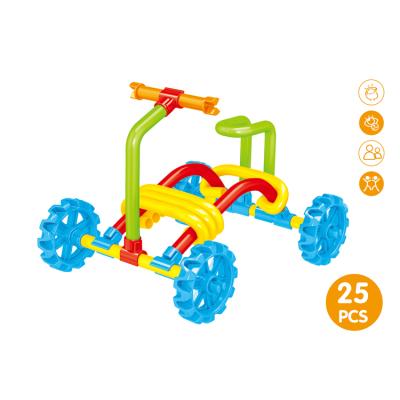 China 25Pcs Safe And Environmental Flexible DIY Blocks Intelligence Toys For Kids Rainbow Twisting Rod for sale