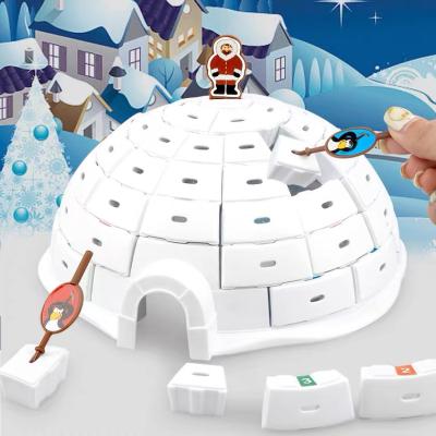 China ABS Glossy Brick Construction The Penguin Snow House Concentration Training Board Game Toys For Children for sale