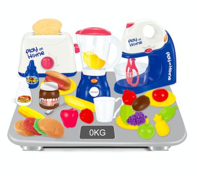 China Eco-Friendly Pretend Play Home Appliance Combination Play House Toys Mixer Toaster Squeezer Group Set Kitchen Toys 2021 for sale