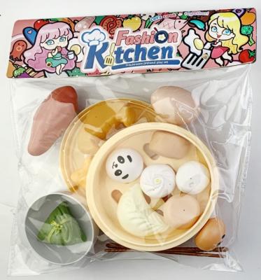 China Plastic Kitchen Toys 2021 New Popular Children's Kitchen Tableware Cooking Food Set 23pcs Toys Kitchen Play Set for sale