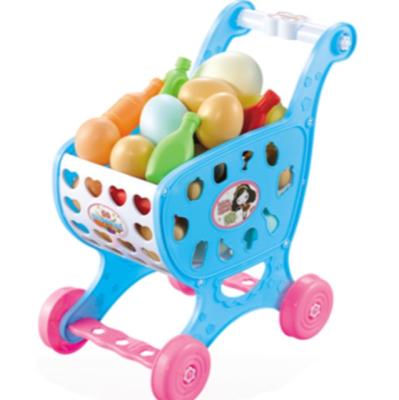 China Shopping Cart Toys Kid Pretend Play Toys Vegetable Set Kid Toy Gift Box Christmas Gifts 1071 for sale